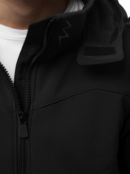 Kurtka softshell męska z kapturem czarno-pomarańczowa OZONEE GE/12268