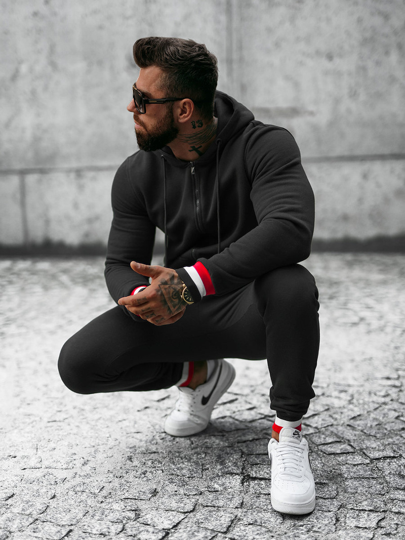 Спортивний костюм чоловічій Чорний OZONEE JS/8C65/3