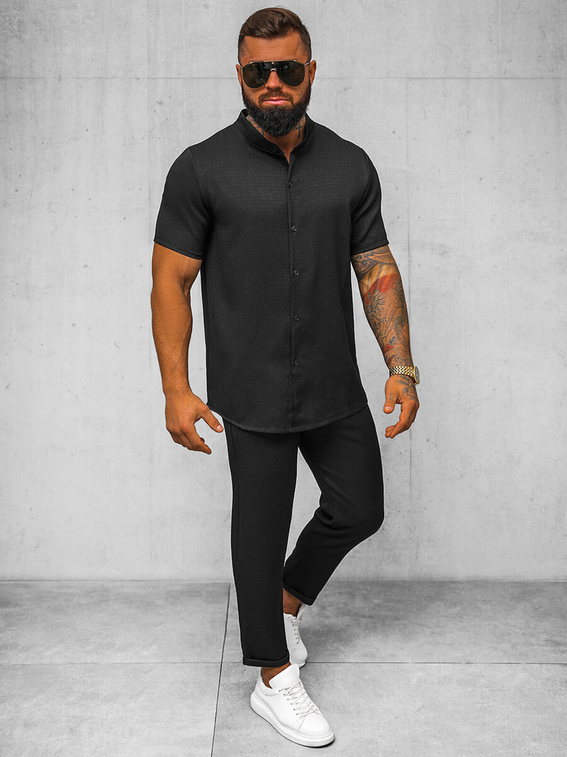 Spodnie męskie chino czarne OZONEE O/K971SP