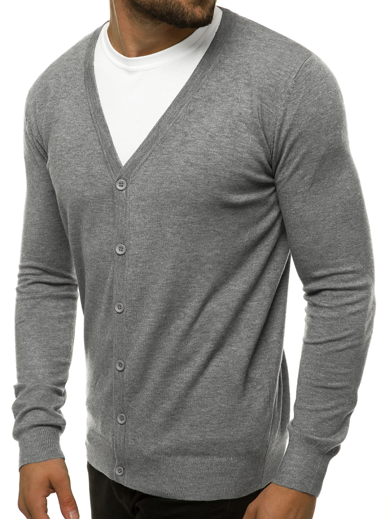 Sweter męski kardigan szary OZONEE TMK/YY06/3
