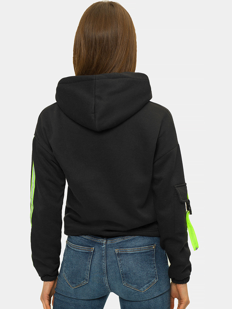 Bluza z kapturem damska czarna OZONEE JS/B26031