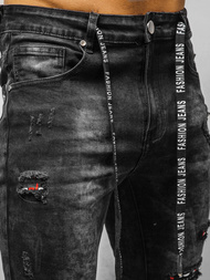 Spodnie jeansowe męskie czarne OZONEE DR/TF091Z