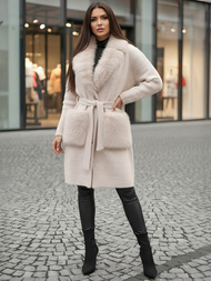 Жіноче пальто Бежевий OZONEE JS/53M5200/155Z