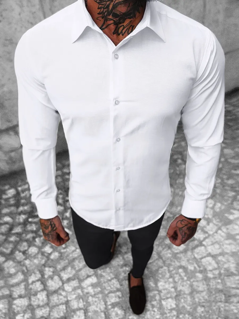 Класична сорочка чоловіча Бiла OZONEE MECH/2122Z