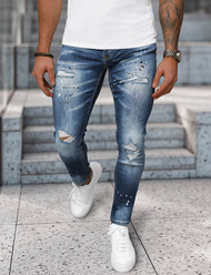 Spodnie jeansowe męskie ciemno-niebieskie OZONEE NB/MP0170BS