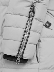 Kurtka zimowa damska długa pikowana szara OZONEE O/W377Z