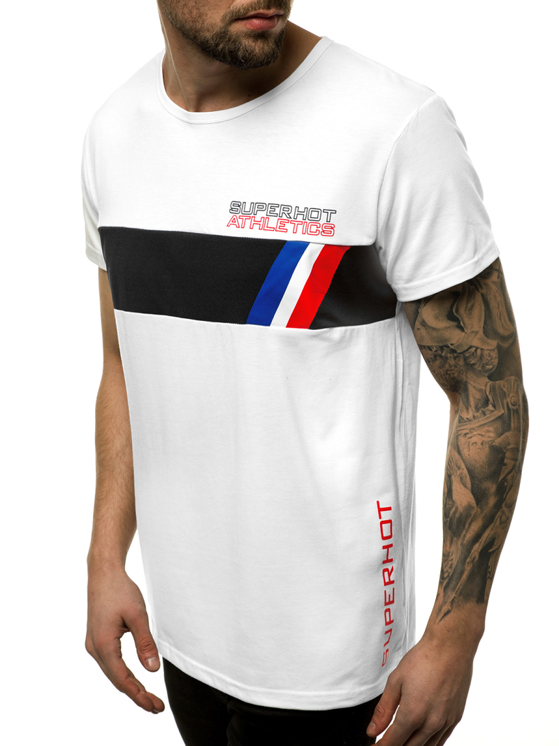 T-Shirt męski biały OZONEE JS/KS1957