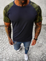 T-shirt męski granatowy-moro OZONEE JS/8T82/7