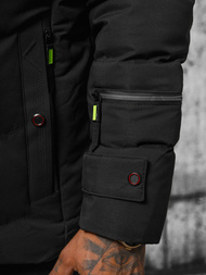 Kurtka zimowa męska pikowana czarna OZONEE JS/5M3137/392