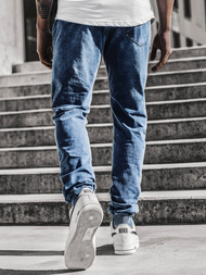 Spodnie męskie jogger niebieskie OZONEE JS/KK1098