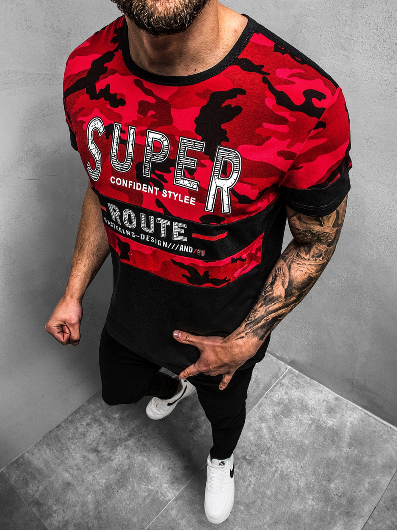 Футболка чоловіча Червона OZONEE JS/SS11103Z