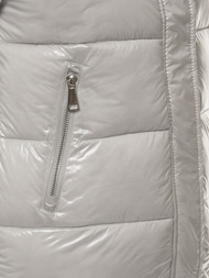 Kamizelka damska pikowana z kapturem szara OZONEE O/SW025/24