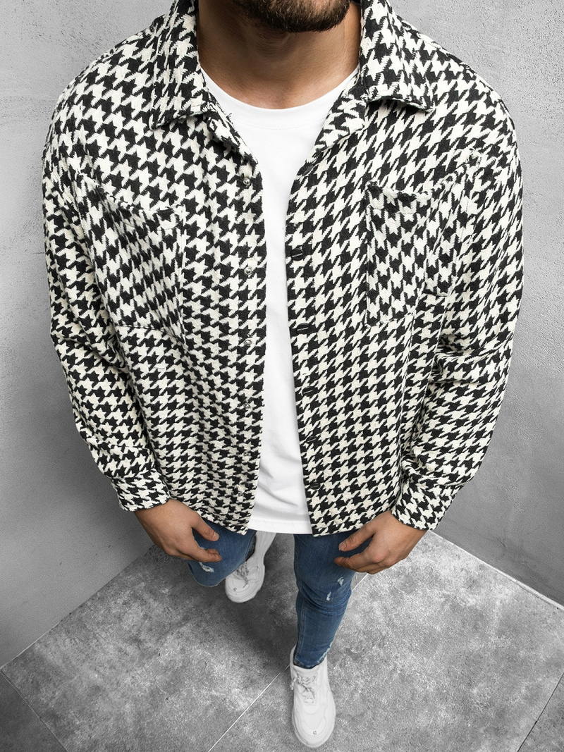 Сорочка чоловіча Чорно-Бiла OZONEE MACH/G809Z