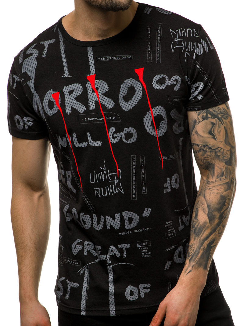 Футболка чоловіча Чорна OZONEE JS/SS10926