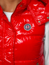 Стьобаний жіночий жилет червоний OZONEE O/SW025/4