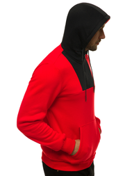 Bluza z kapturem męska czerwona OZONEE JS/KS2161