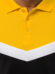 Koszulka męska polo żółto-czarna OZONEE O/1501Z