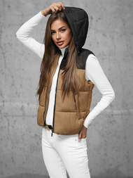 Kamizelka damska pikowana camelowa OZONEE JS/16M9112/84