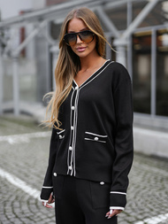 Komplet dresowy damski dwuczęściowy czarny OZONEE JS/26C8802/3