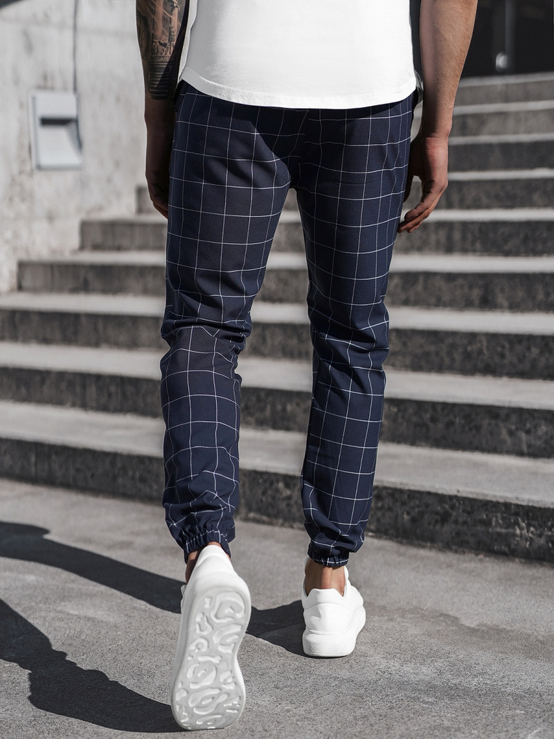 Spodnie męskie chino joggery granatowe OZONEE DJ/2275/22Z