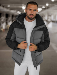 Kurtka zimowa męska pikowana szara OZONEE JS/31M5008Z