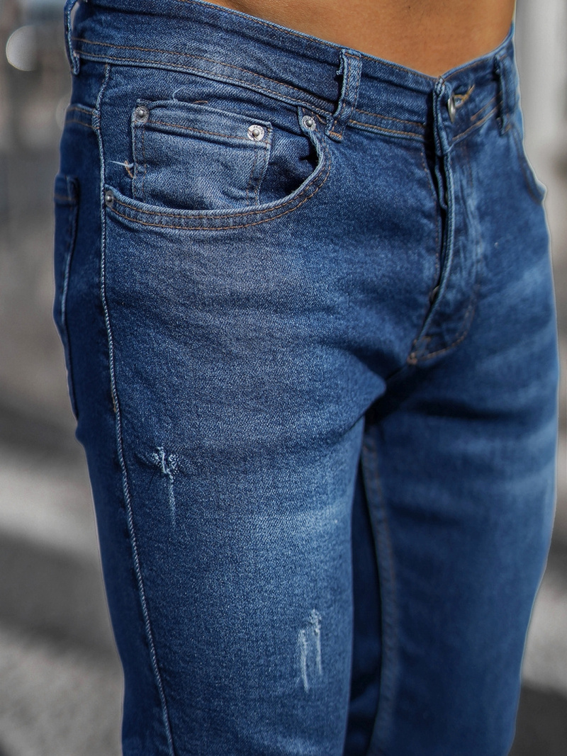 Spodnie jeansowe męskie ciemno-niebieskie OZONEE E/5193/01