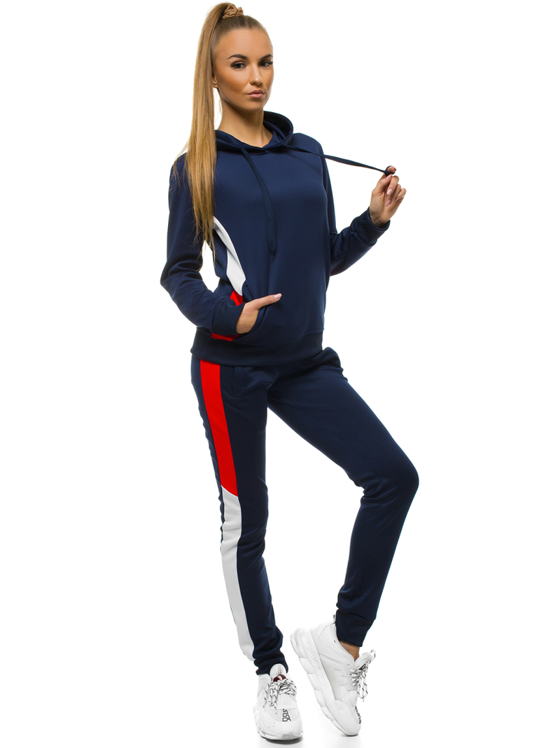 Bluza z kapturem damska ciemno-granatowa OZONEE JS/JK88125/25