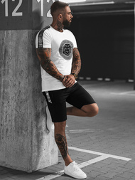 Komplet dresowy męski biało-czarny OZONEE O/HM788Z