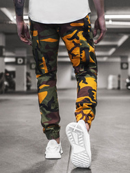 Spodnie męskie chino joggery żółte-khaki OZONEE O/11102