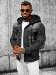 Kurtka męska jeansowa czarna OZONEE NB/MJ530N