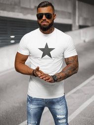 T-shirt męski slim fit biały OZONEE NB/MT3067