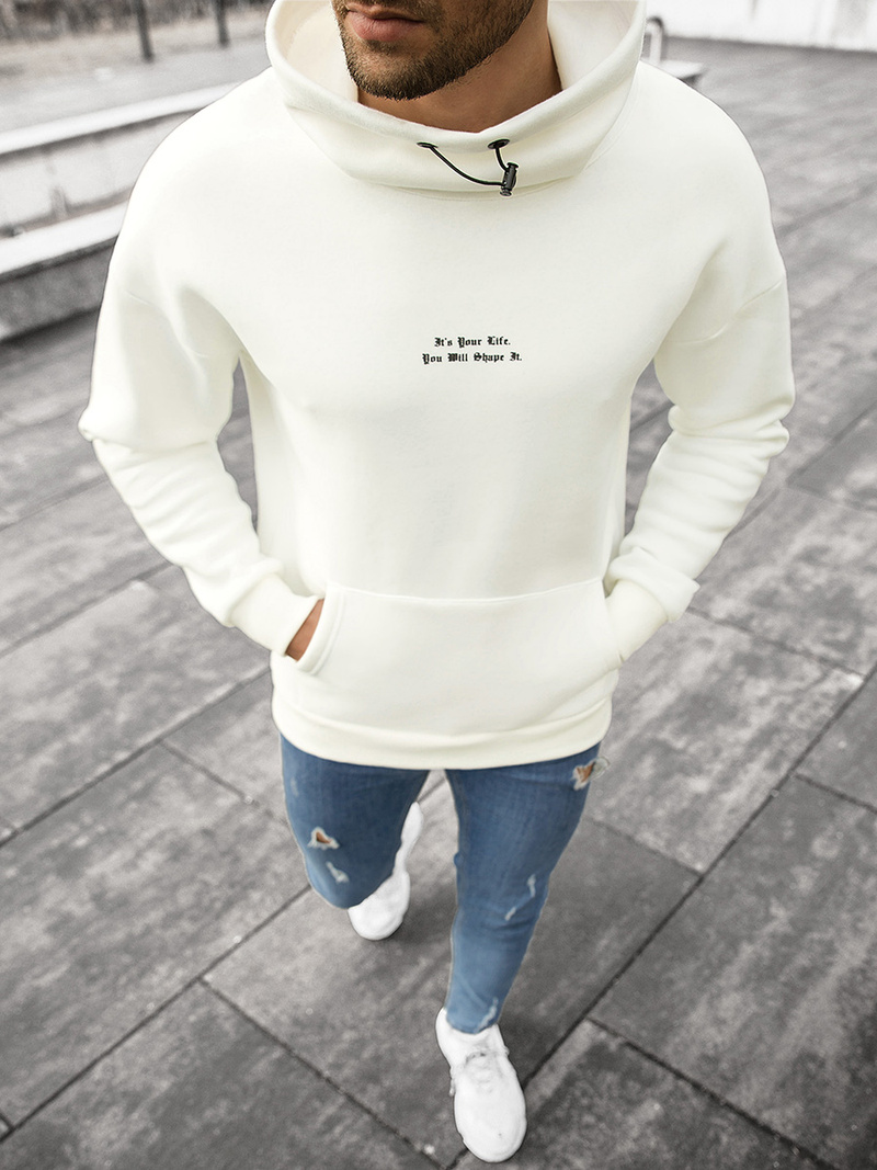 Bluza męska oversize ecru OZONEE B/20402106