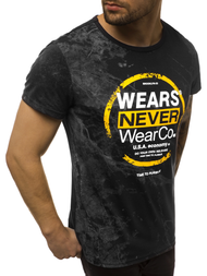 T-Shirt męski czarny OZONEE JS/SS10925