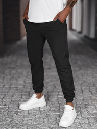 Spodnie męskie chino joggery materiałowe czarne OZONEE DJ/5539Z