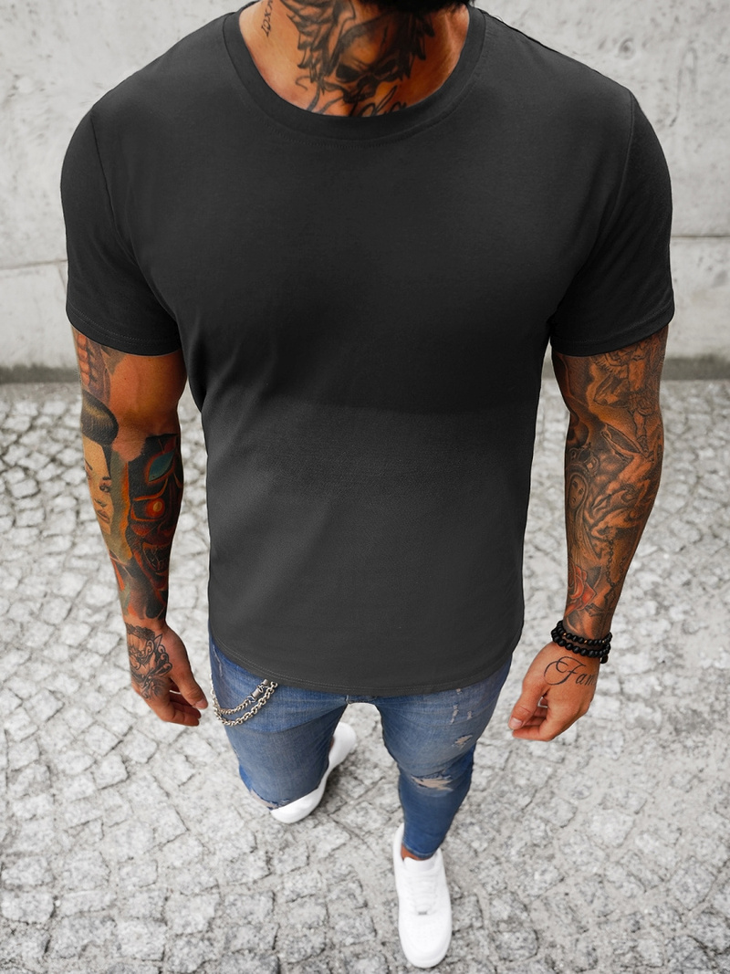 T-Shirt męski czarny OZONEE JS/8T81/5Z