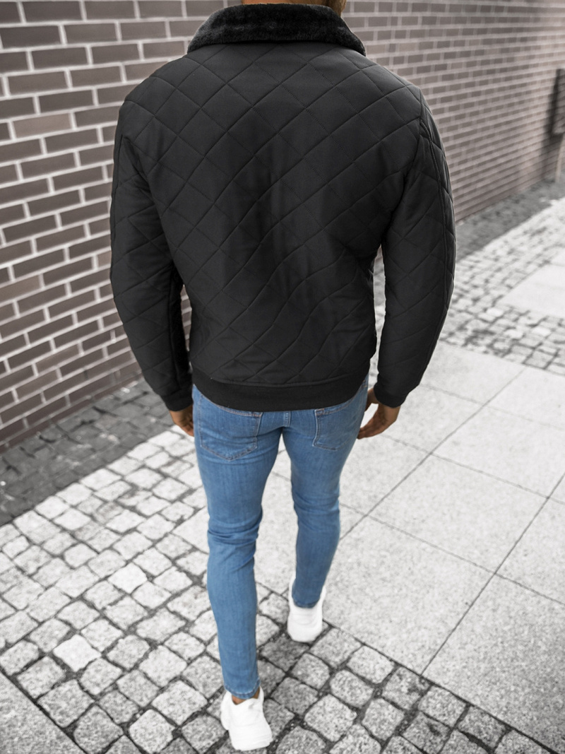 Kurtka przejściowa męska czarna OZONEE O/9032