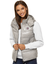 Стьобаний жіночий жилет сірий OZONEE O/SW025/24