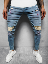 Spodnie jeansowe męskie niebieskie OZONEE DP/697/3