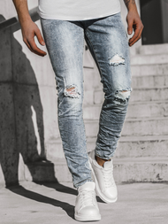 Spodnie męskie jeans niebieskie OZONEE T/7509